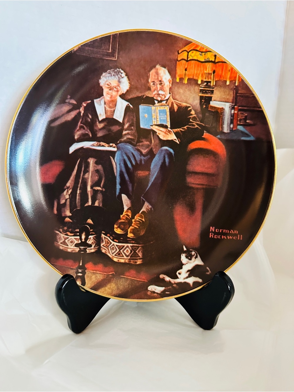 VTG Norman Rockwell Evening’s Ease Collector Plate 1983 Knowles